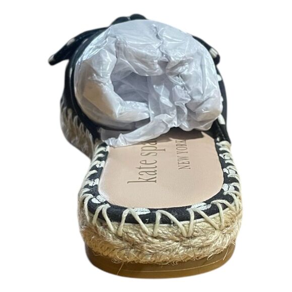 Kate Spade New York Saltie Shore Women Espadrille Sandals Black Polka Dot 8.5B - Picture 4 of 7